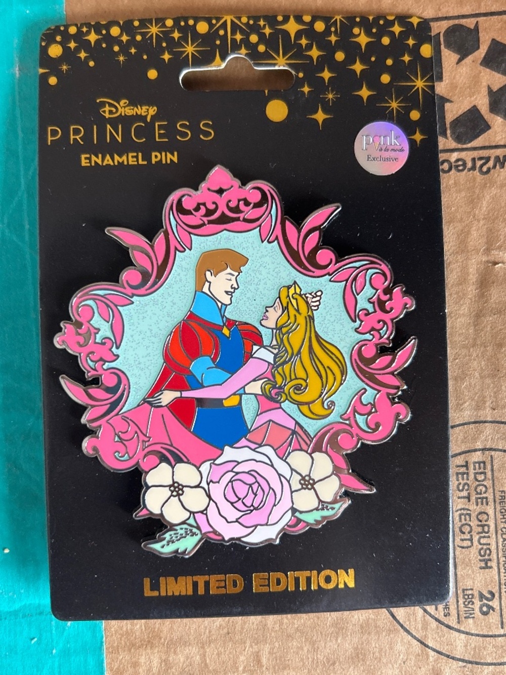 Pink a la Mode Sleeping Beauty Aurora Prince Phillip Couple Pin